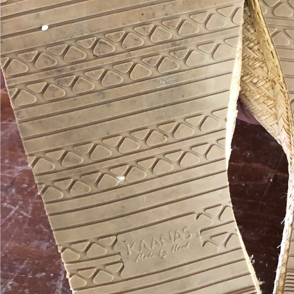 KAANAS womens 9 Martinique Slide SANDALS Raffia Natural Made by Hand - Picture 4 of 8